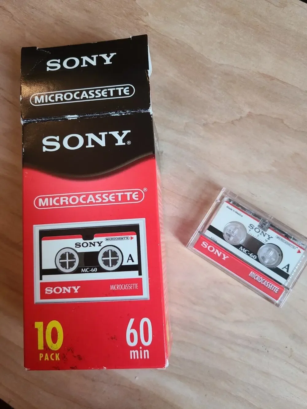 NEW 10 pack Sony microcassette cassettes 60 minutes each MC-60 MC60R10/10MC60L